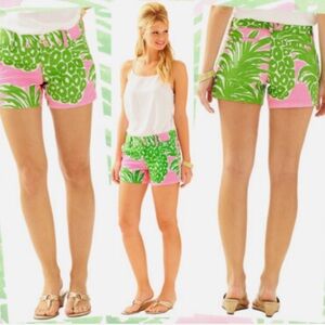 LILLY PULITZER Callahan Pink Pout Flamenco 5" Inseam Shorts 00 NEW!